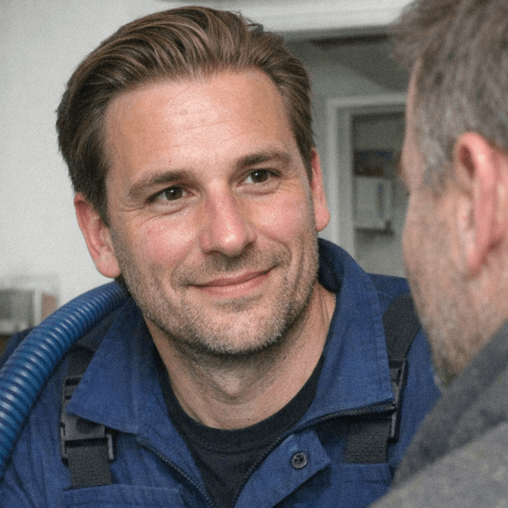 Techniker berät Kunden vor Ort